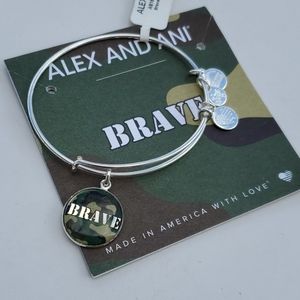 Alex and Ani Brave Army Camouflage Silver Bracelet